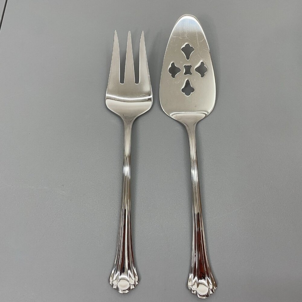 Imperial Seaswept Flatware Serving Set Meat Fork Pie Cake Server Stainless Korea